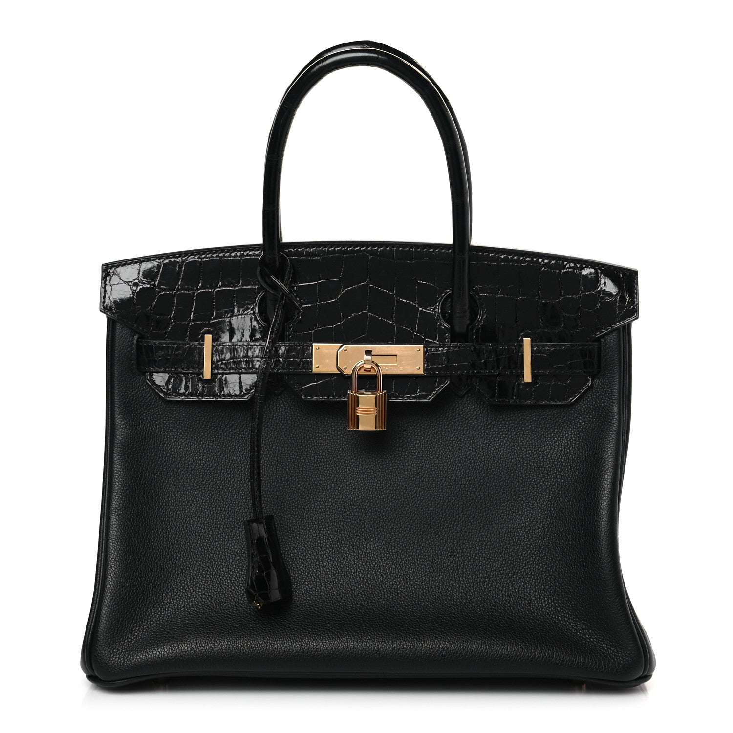 Hermes Taurillon Novillo Shiny Niloticus Crocodile Birkin Touch 30 Black 1 of 9