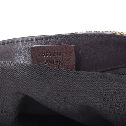 Gucci Canvas Signature Hobo Shoulder Bag Dark Brown 7 of 13