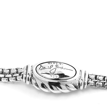 David Yurman Sterling Silver Diamond Five Station Petite Starburst Chain Bracelet 4 of 4