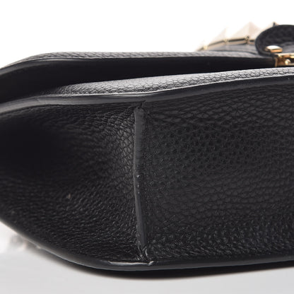 Valentino Garavani Pebbled Calfskin Medium Glam Lock Rockstud Flap Black 7 of 9