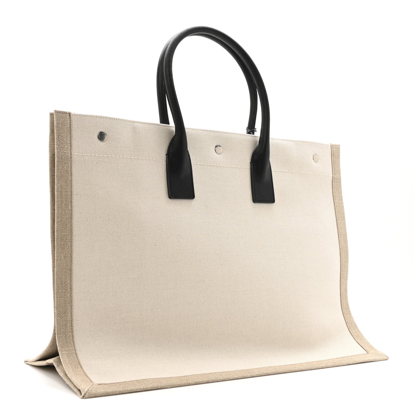 Linen Calfskin Rive Gauche Tote Greggio Natural