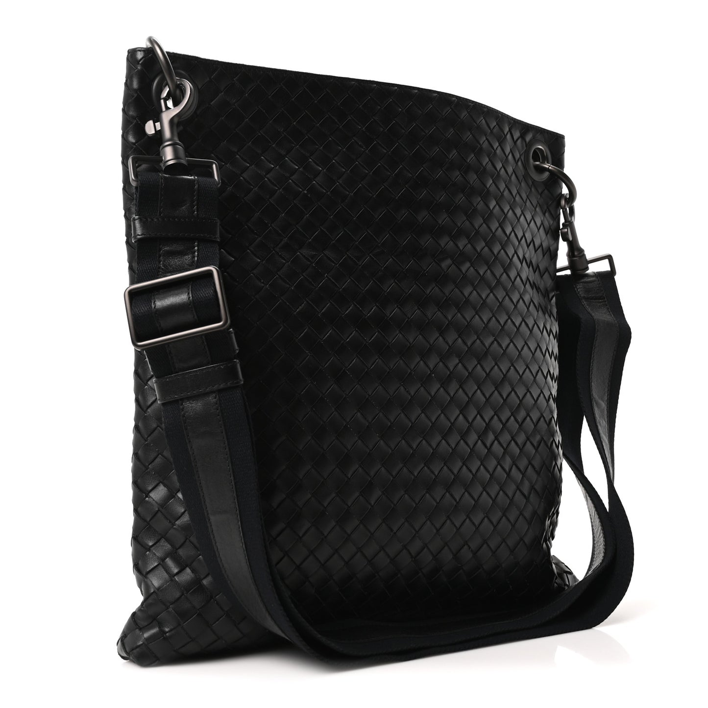 Nappa Intrecciato VN Crossbody Messenger Bag Black