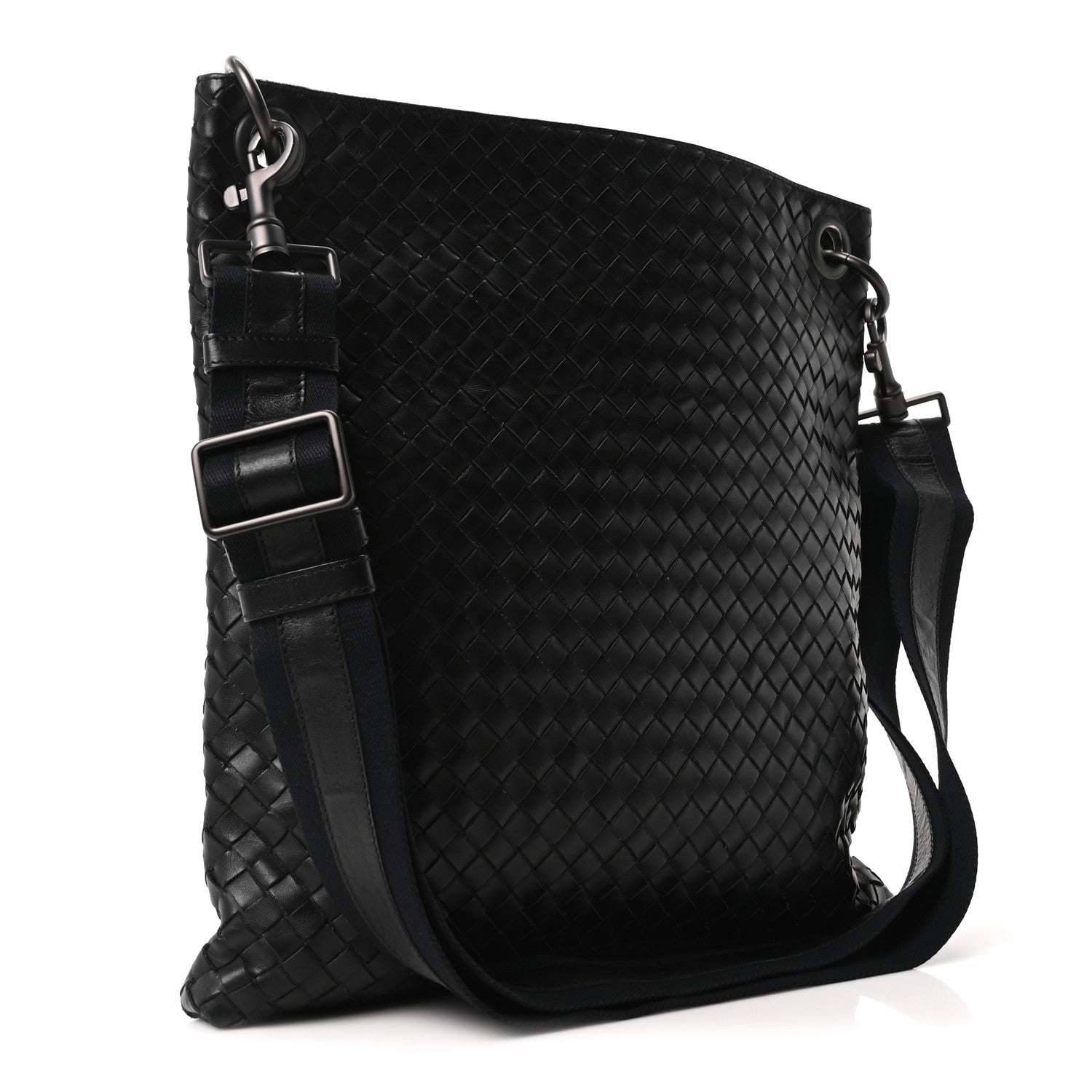 Bottega Veneta Nappa Intrecciato VN Crossbody Messenger Bag Black 3 of 9
