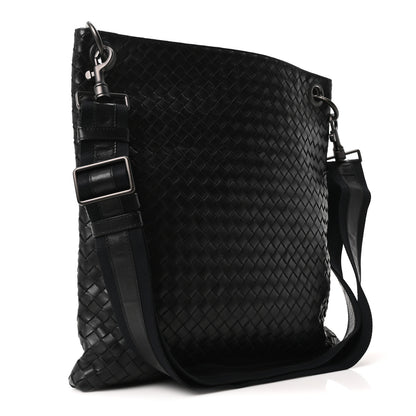 Bottega Veneta Nappa Intrecciato VN Crossbody Messenger Bag Black 3 of 9