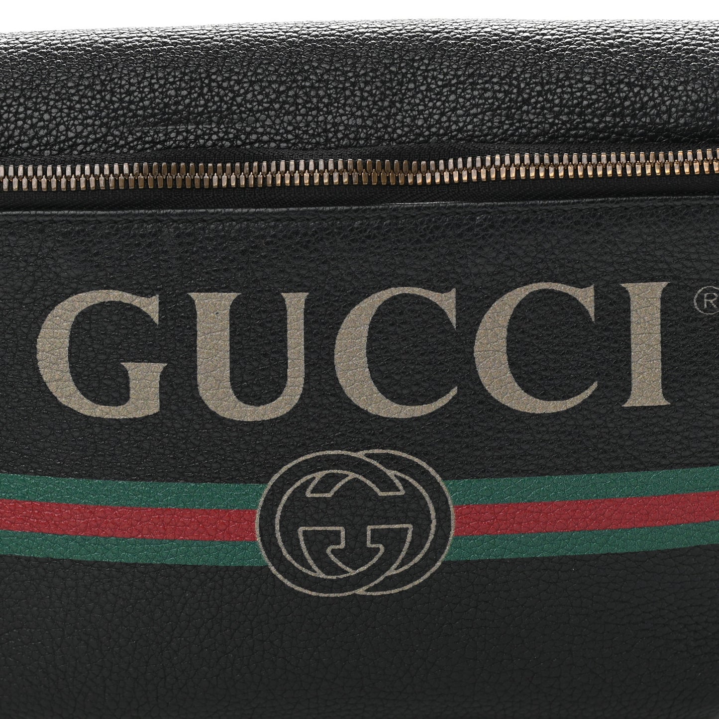 Grained Calfskin Logo Belt Bag Black
