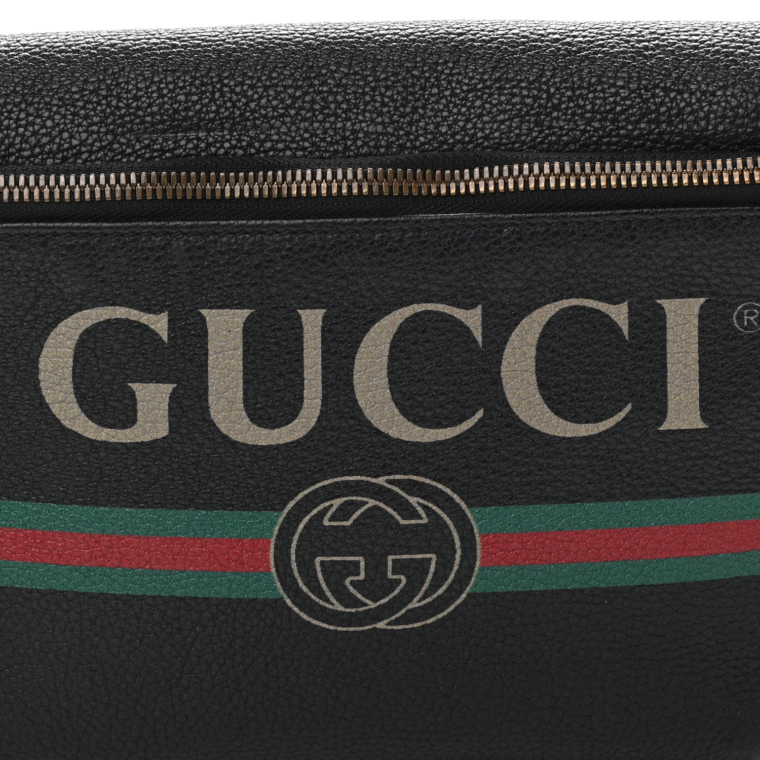 Gucci Grained Calfskin Logo Belt Bag Black 8 of 10
