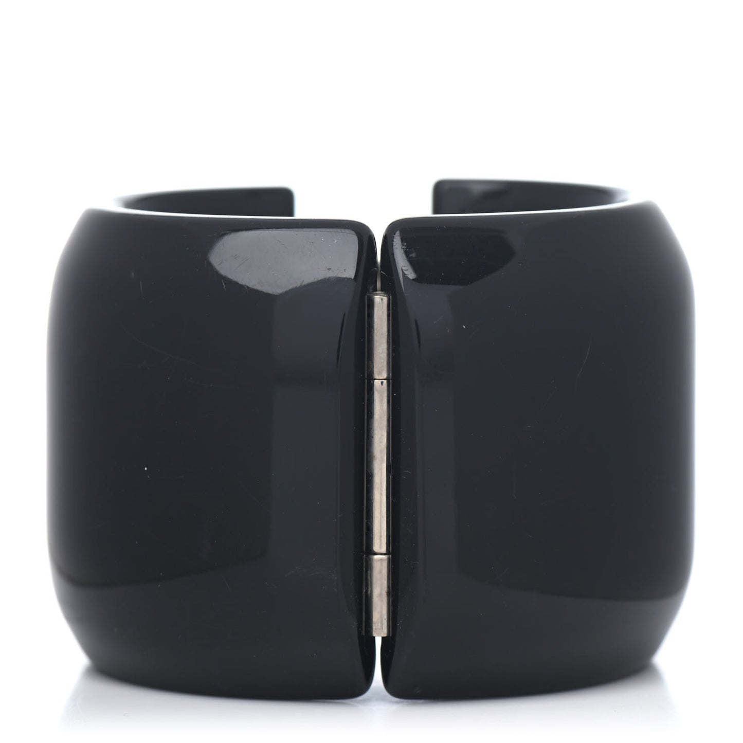 Resin Cuff Bracelet Black Silver