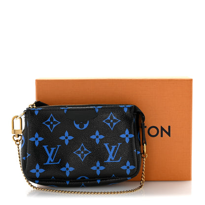 Louis Vuitton Colored Monogram Mini Pochette Accessories Blue Black 10 of 10