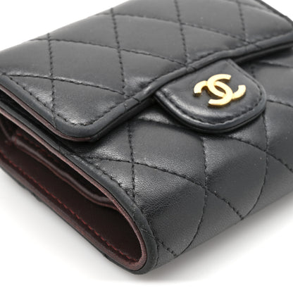 Chanel Lambskin Quilted Compact Flap Wallet Black 10 of 12