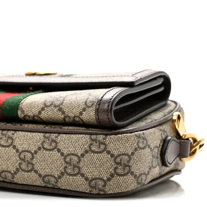 Gucci GG Supreme Monogram Web Mini Ophidia Bag Beige Ebony 9 of 10