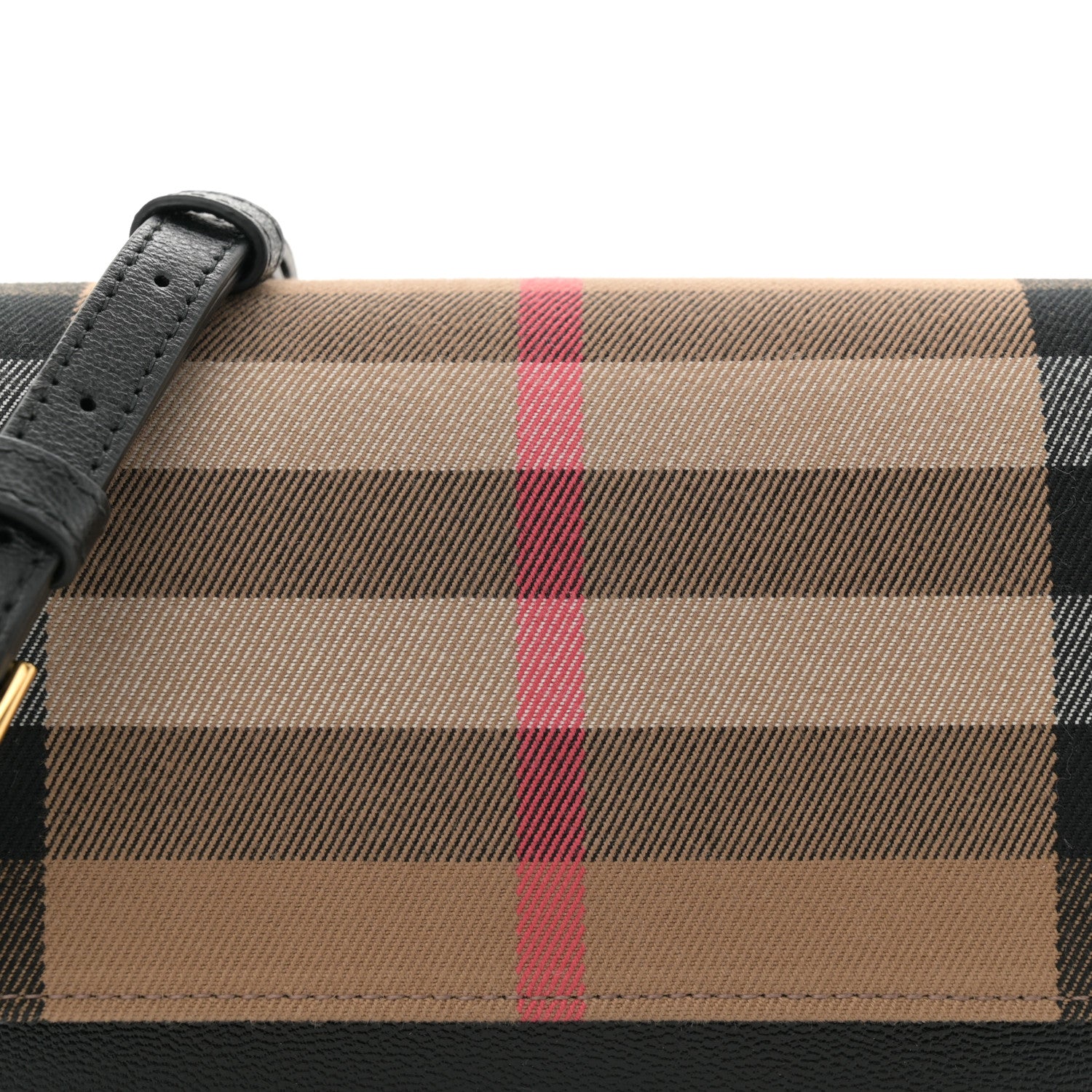 Burberry Grained Calfskin House Check Small Madison Shoulder Bag Black 7 of 9