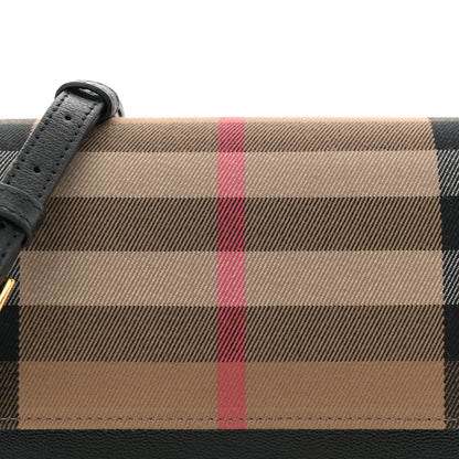 Burberry Grained Calfskin House Check Small Madison Shoulder Bag Black 7 of 9