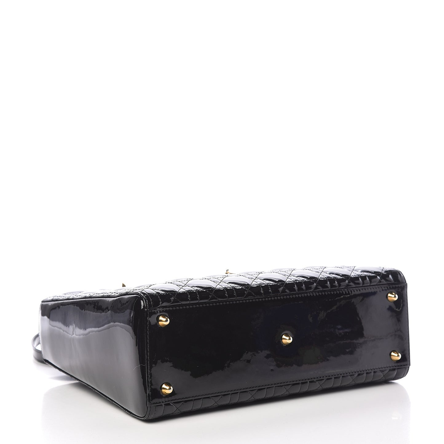 Patent Cannage Large Lady Dior Black