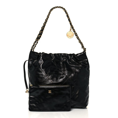 Chanel Shiny Calfskin Quilted Small Chanel 22 Black 3 of 15