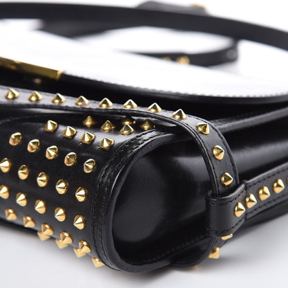 Burberry Polished Bridle Calfskin Studded Small Abbott Crossbody Bag Black 12 of 13