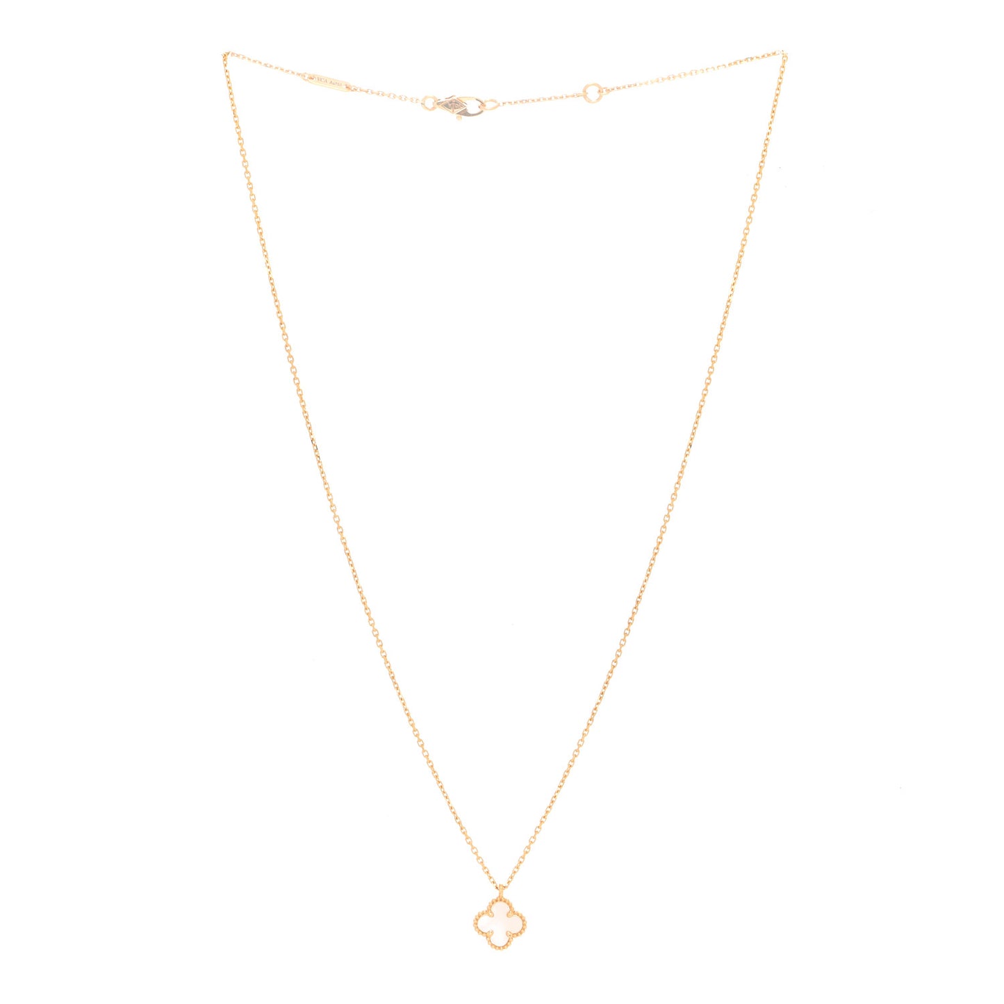 18K Yellow Gold Mother of Pearl Sweet Alhambra Pendant Necklace