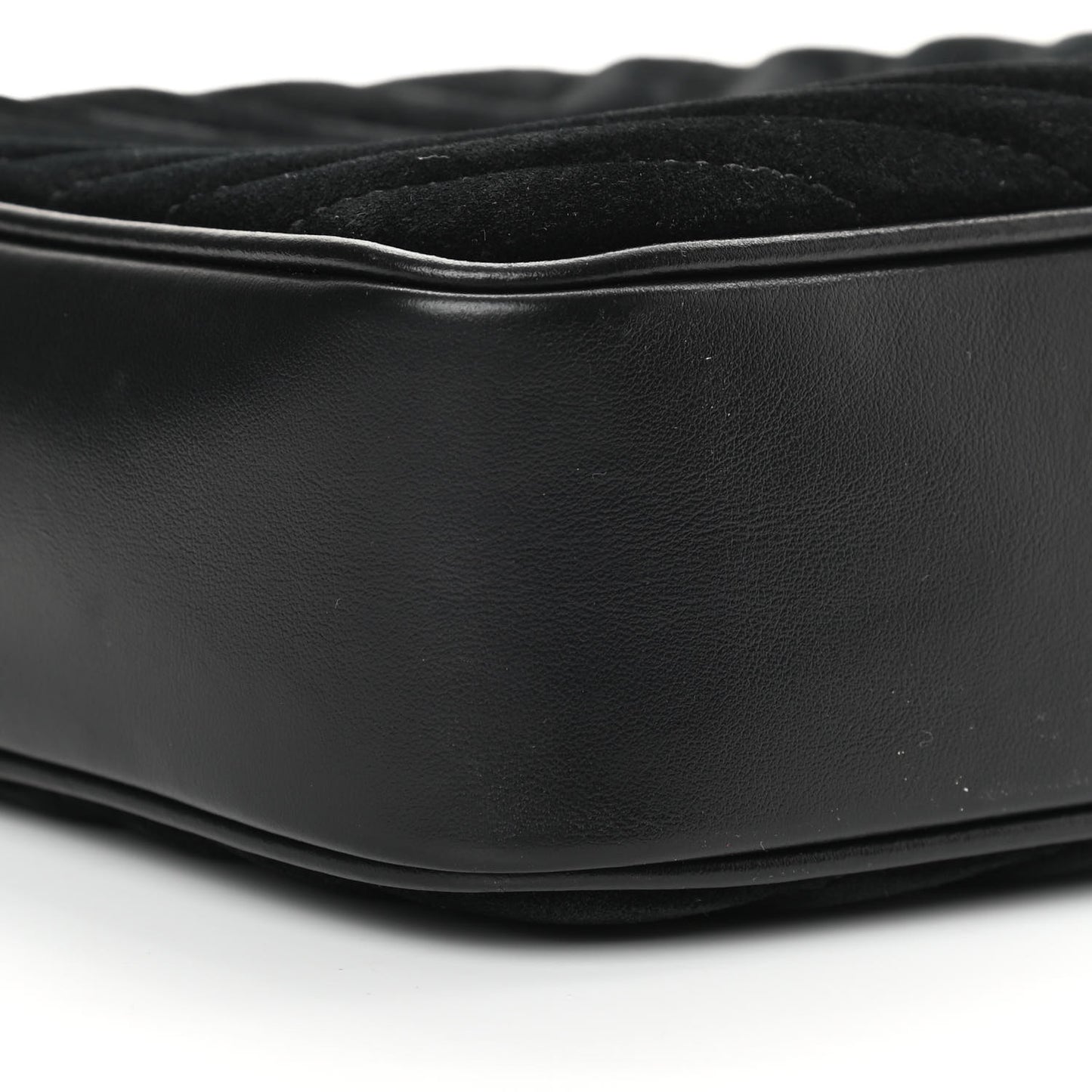 Suede Calfskin Monogram Lou Camera Bag Black