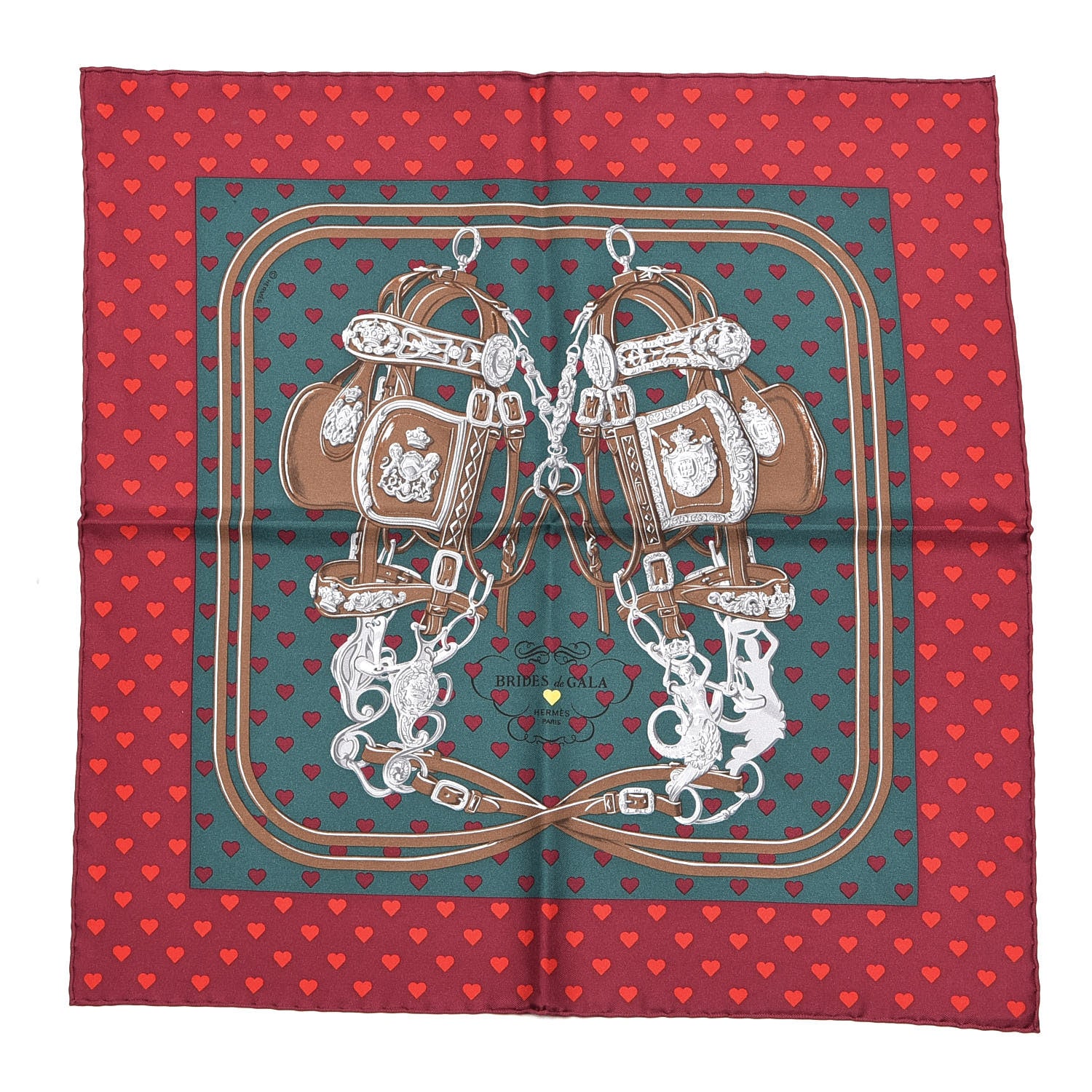 Hermes Silk Brides De Gala Love Pocket Square 1 of 5