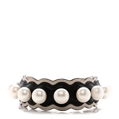 Fendi Calfskin Pearl Embellished Mini Strap You Black Camelia 1 of 4