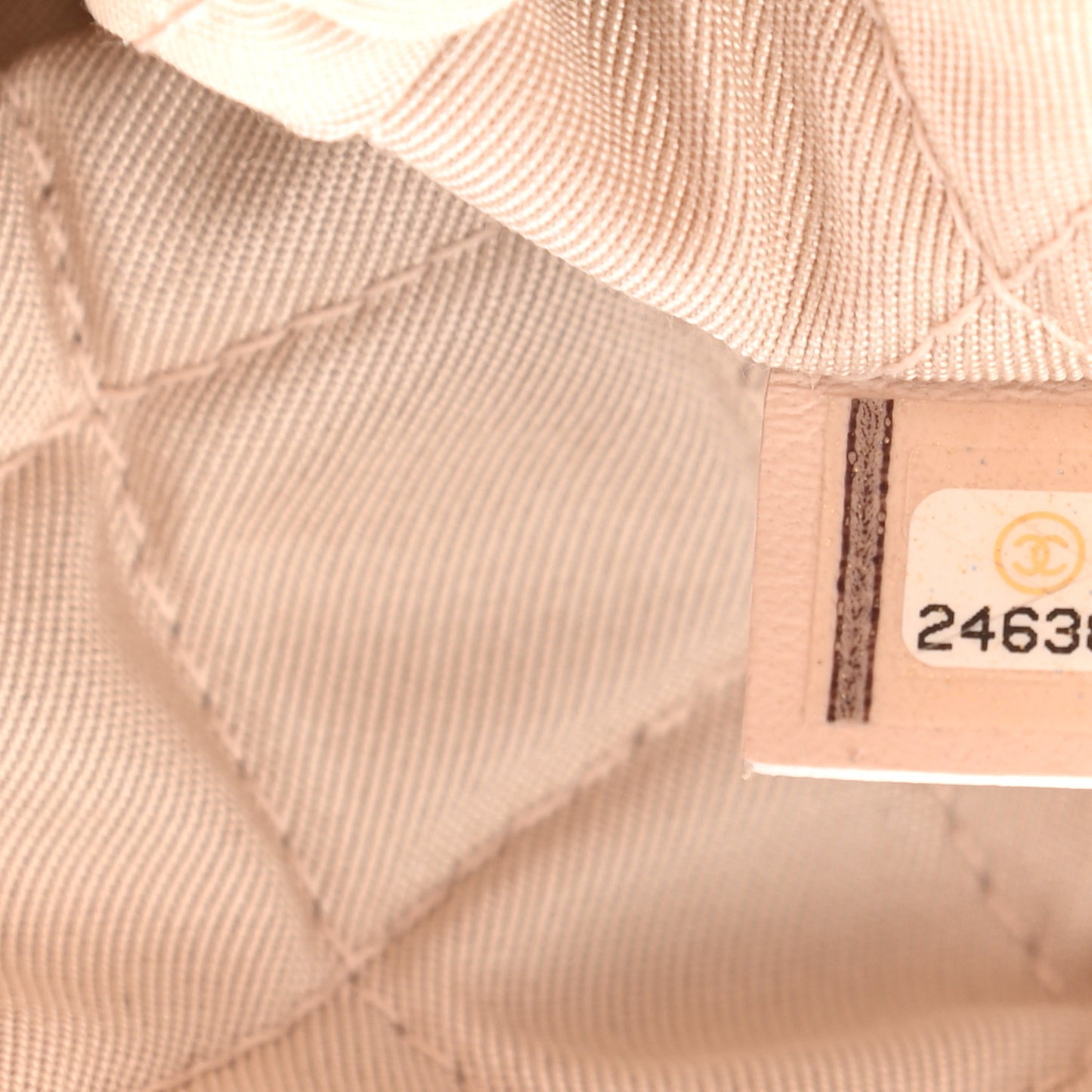 Caviar Quilted Large Golden Class Pouch Beige