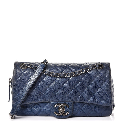 Chanel Iridescent Caviar Quilted Small Chic Flap Dark Blue 1 of 10