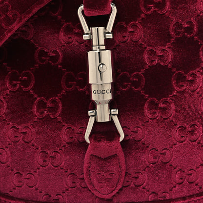Gucci New Velvet Ashmir GG Monogram Small Jackie 1961 Hobo Red 8 of 10