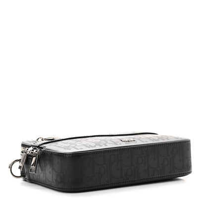 Christian Dior Calfskin Perforated Oblique Galaxy Safari Messenger Bag Black 3 of 8
