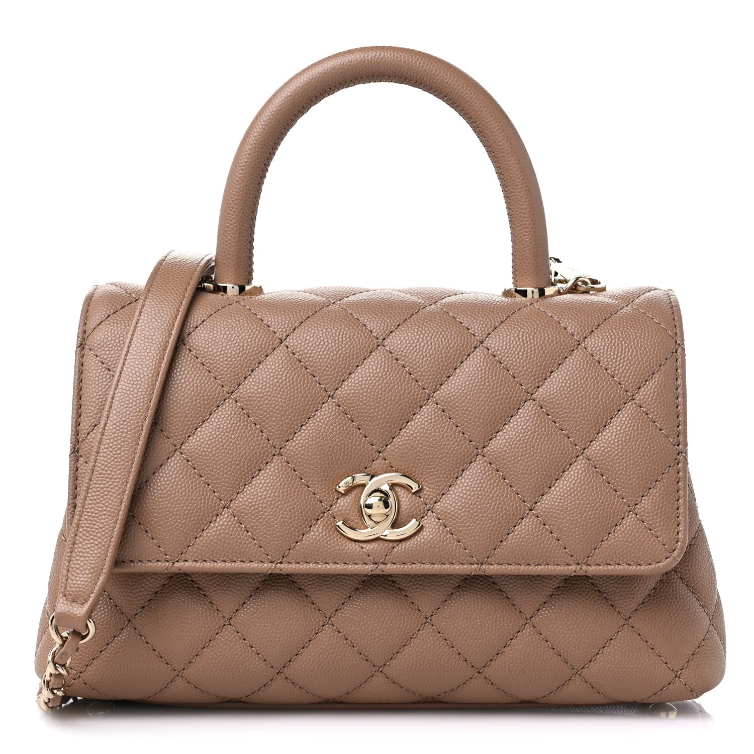 Chanel Caviar Quilted Mini Coco Handle Flap Brown 1 of 12