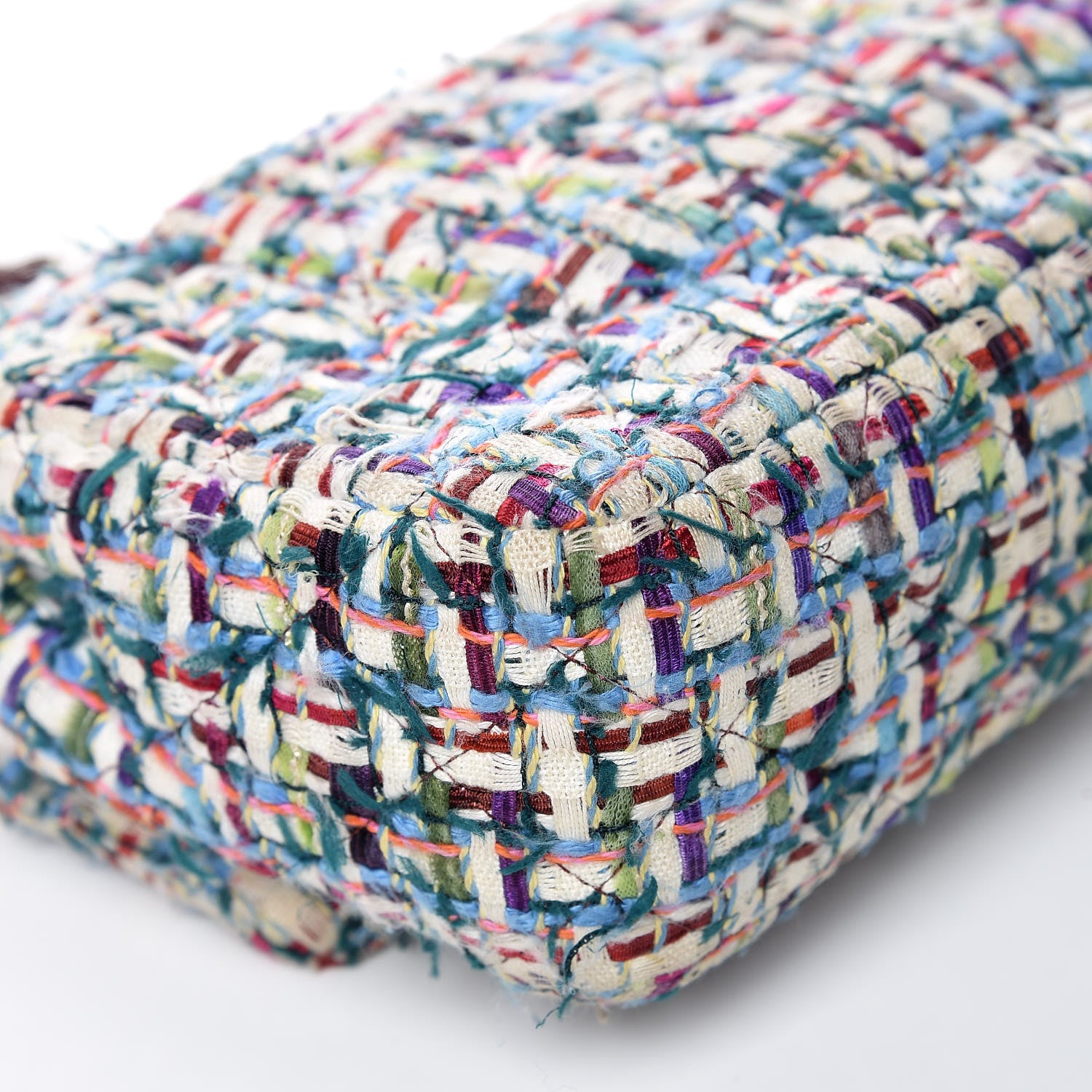 Chanel Tweed Quilted Medium Double Flap Multicolor 15 of 17