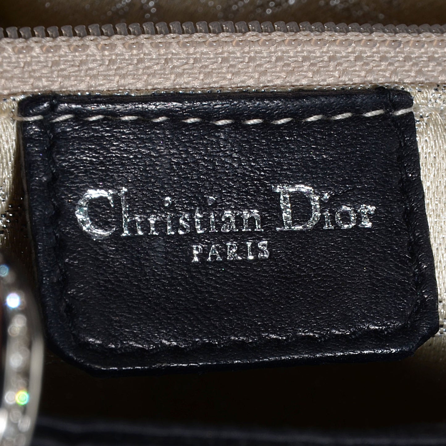 Satin Swarovski Crystal Cannage Mini Lady Dior Black