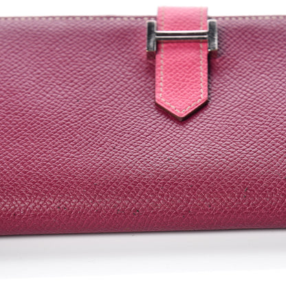 Hermes Epsom Bi-Color Bearn Wallet Tosca Rose Tyrien 9 of 9