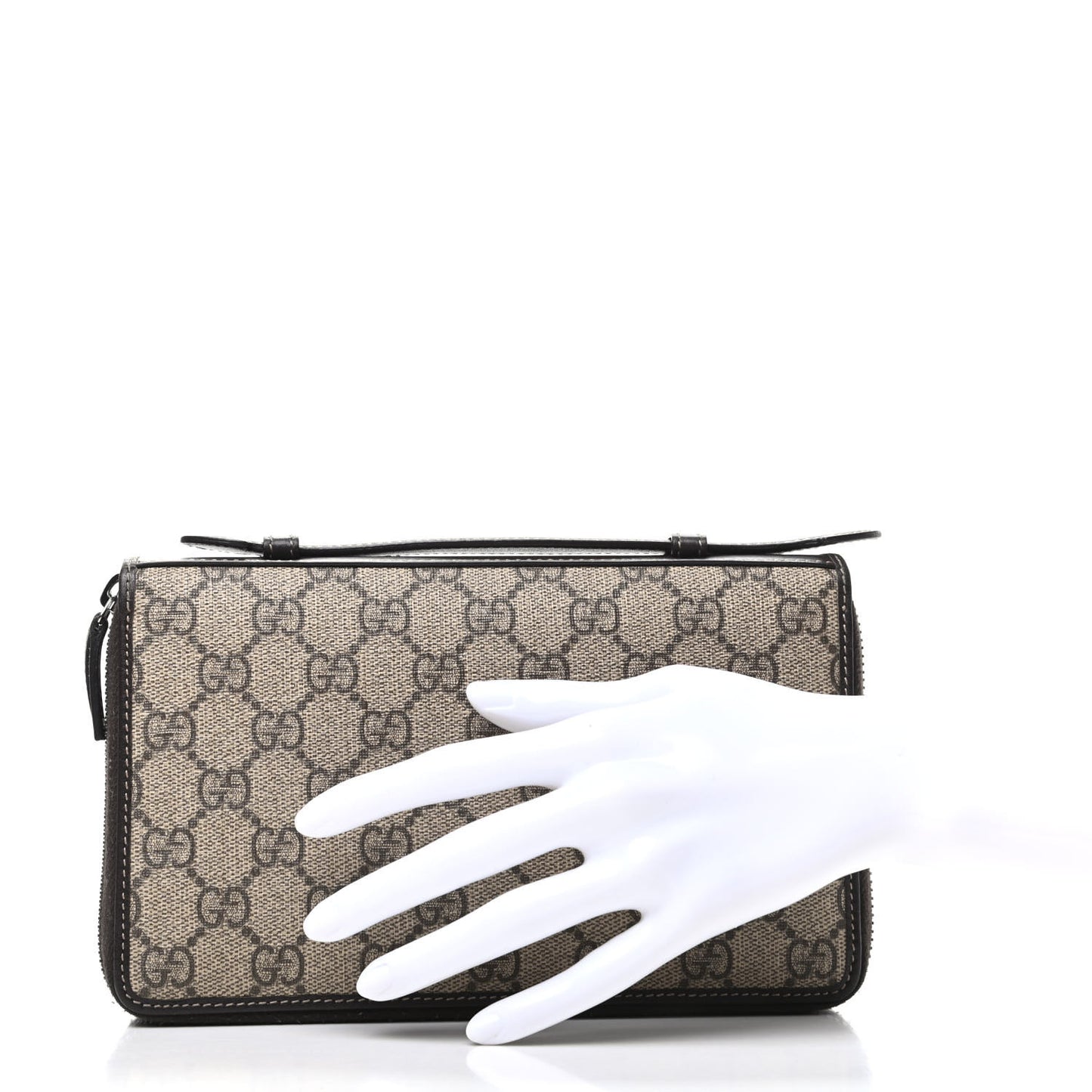 GG Supreme Monogram Travel Document Case Dark Brown