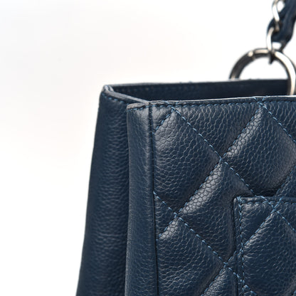 Chanel Caviar Quilted Grand Shopping Tote GST Dark Blue 13 of 15