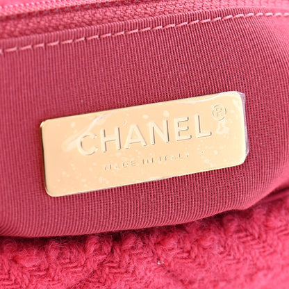 Chanel Tweed Quilted Large Chanel 19 Flap Pink 5 of 8