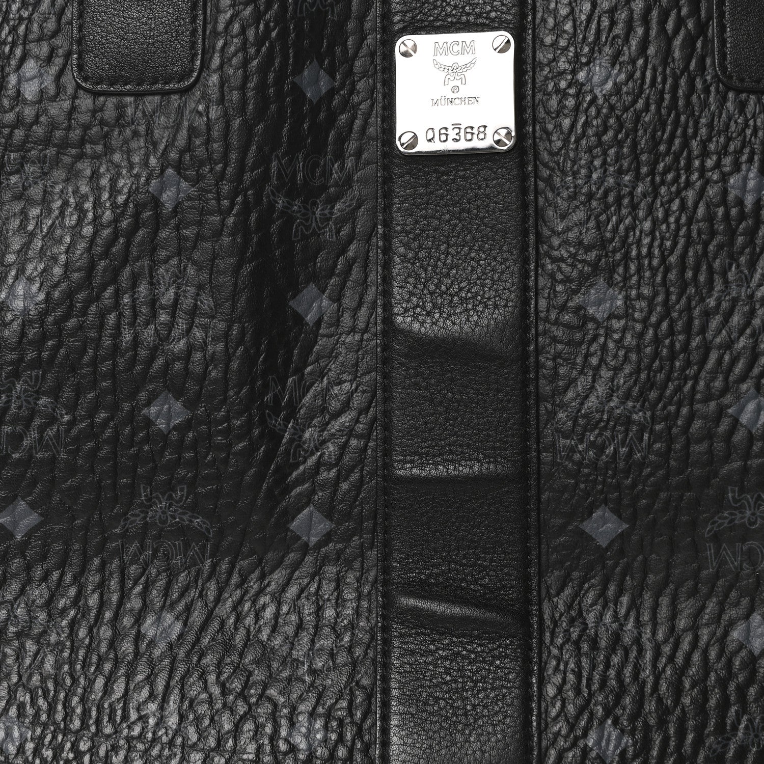 MCM Visetos Large Liz Reversible Shopper Tote Black 7 of 15