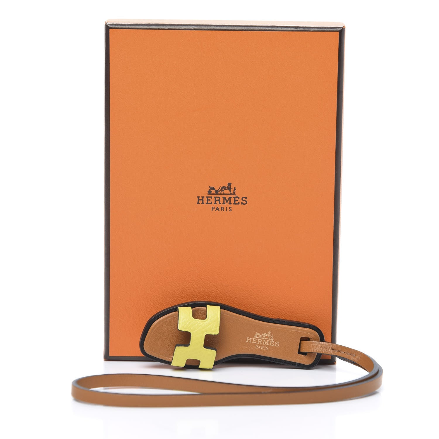 Hermes Epsom Butler Calfskin Hunter Oran Nano Bag Charm Lime 5 of 5