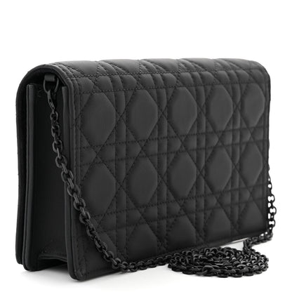 Christian Dior Ultra Matte Calfskin Cannage Lady Dior Clutch Black 4 of 13