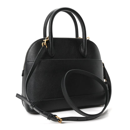 Balenciaga Grained Calfskin Logo S Ville Top Handle Bag Black White 3 of 11