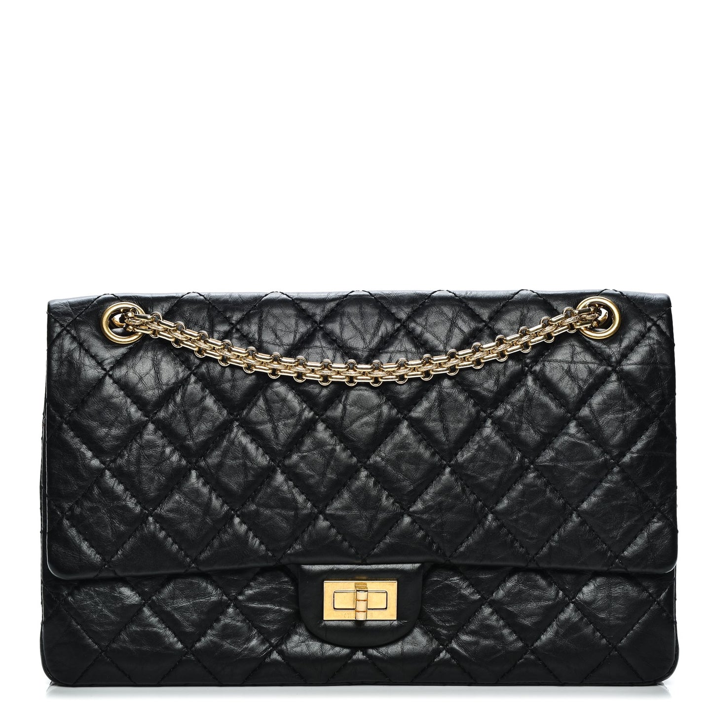 Aged Calfskin Quilted 2.55 Reissue 226 Flap Black