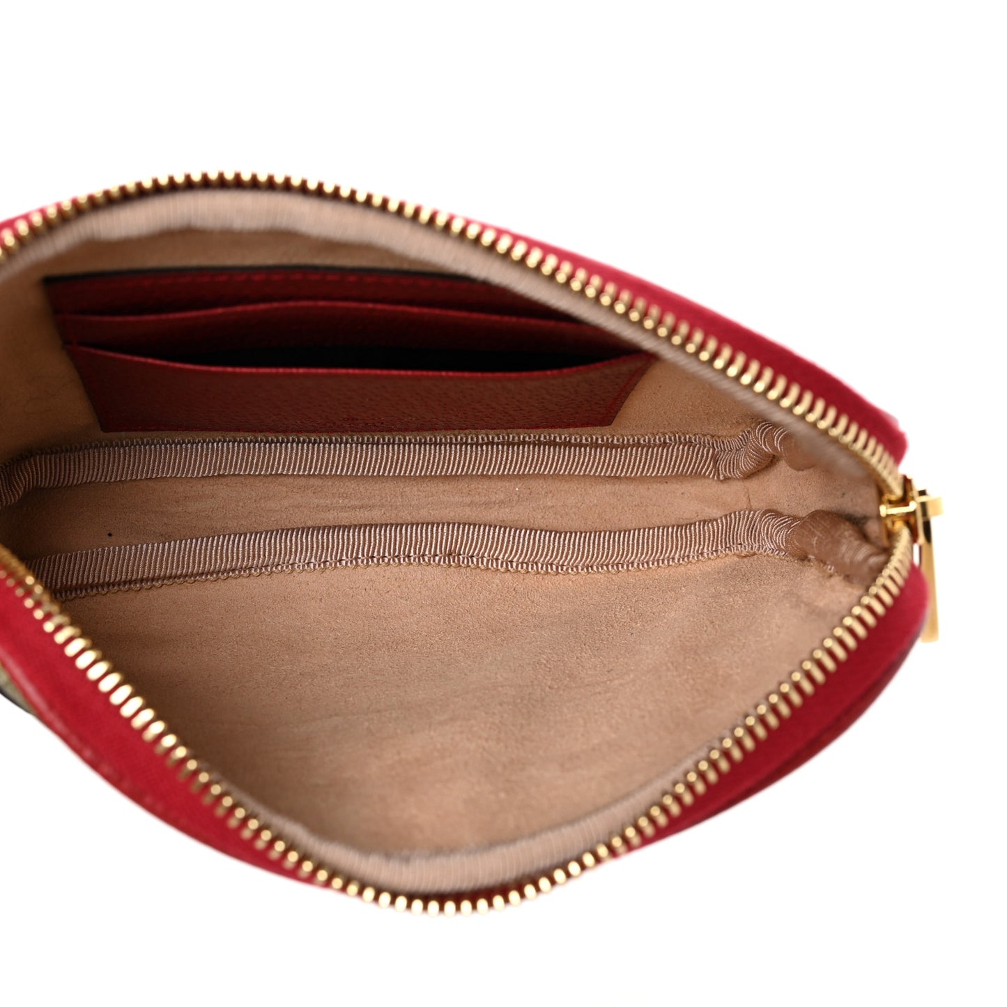 GG Supreme Monogram Flora Web Ophidia Wristlet Bag Red