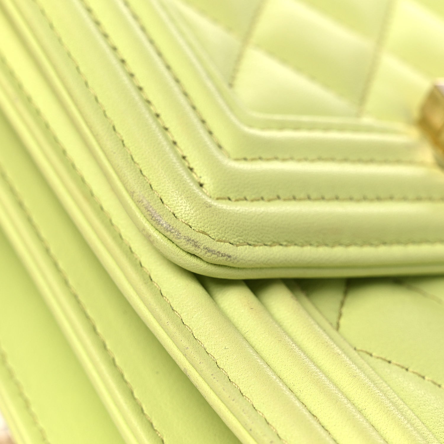 Chanel Calfskin Quilted North South Boy Flap Light Green 13 of 15