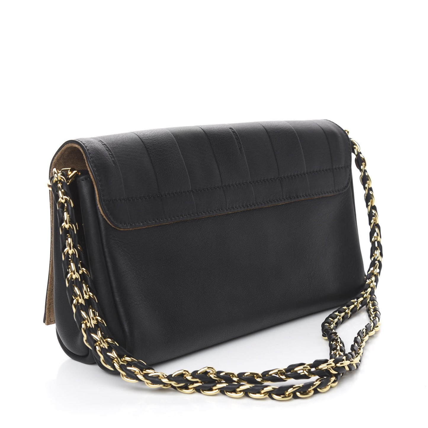 Calfskin Paris Pequin Small Shoulder Bag Black