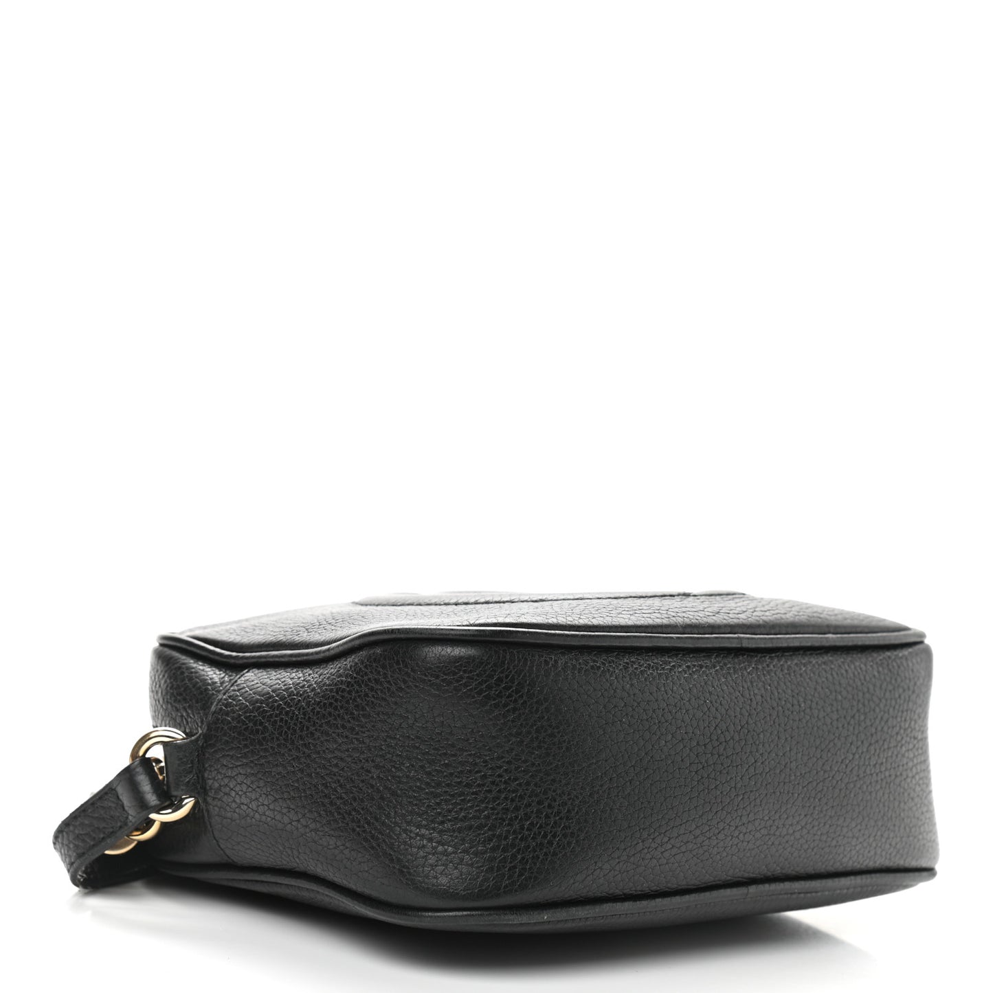 Pebbled Calfskin Small Soho Disco Bag Black