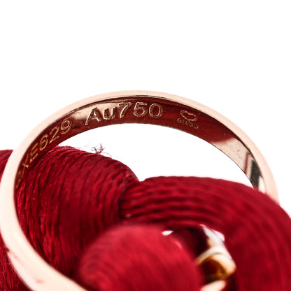 Cartier 18K Pink Yellow White Gold Trinity Cord Bracelet Red 5 of 5