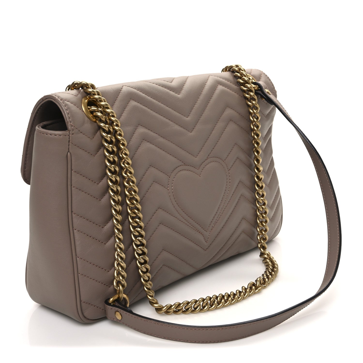 Gucci Calfskin Matelasse Medium GG Marmont Shoulder Bag Porcelain Rose 3 of 12