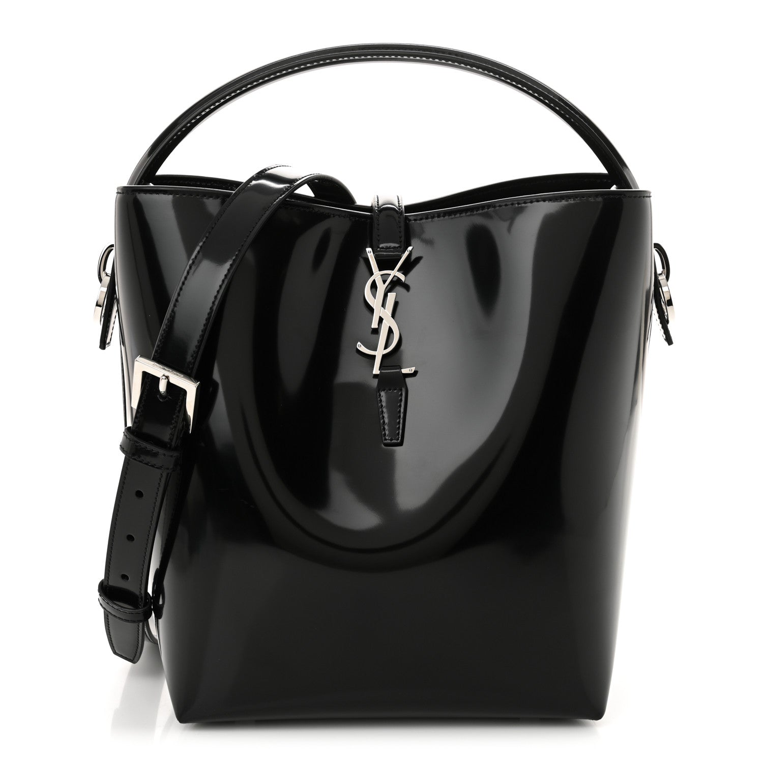 Saint Laurent Patent Calfskin Le 37 Bucket Bag Black 1 of 12