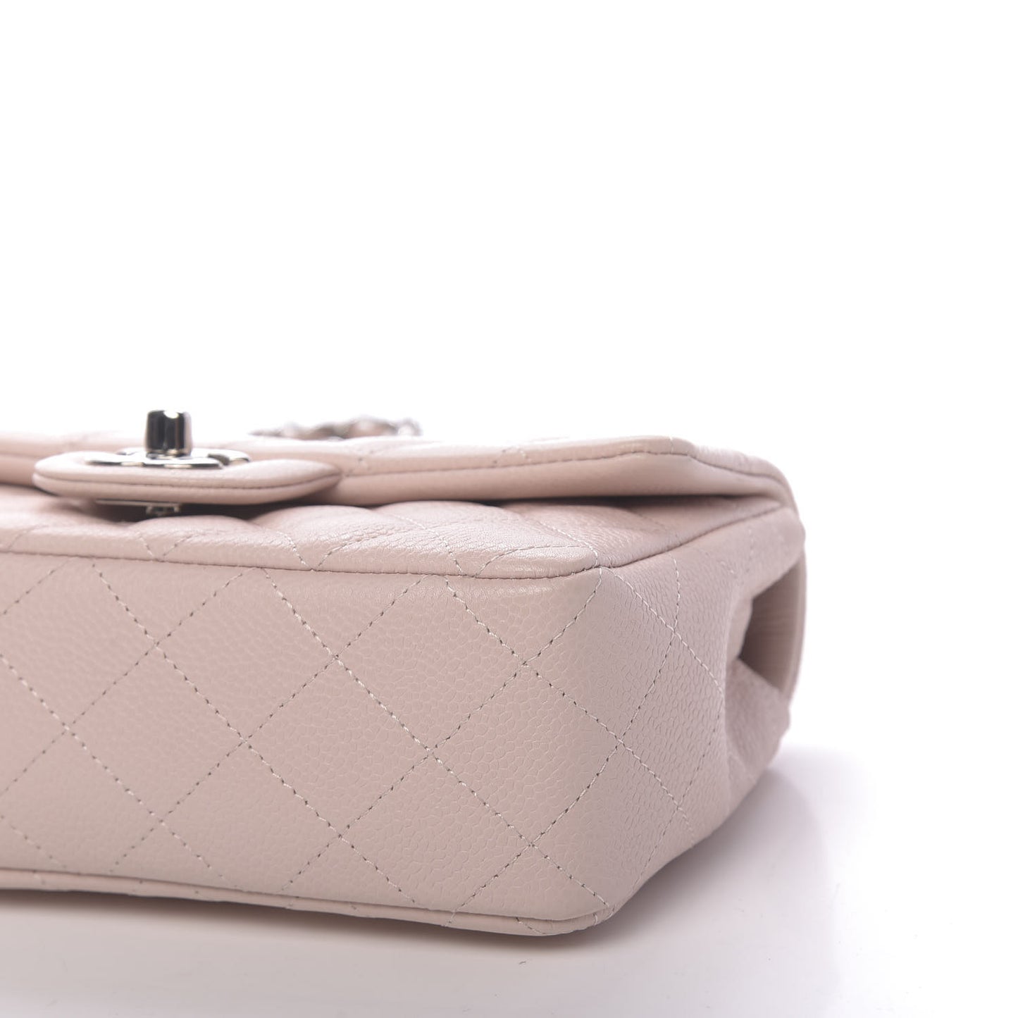 Caviar Quilted Mini Rectangular Flap Light Pink