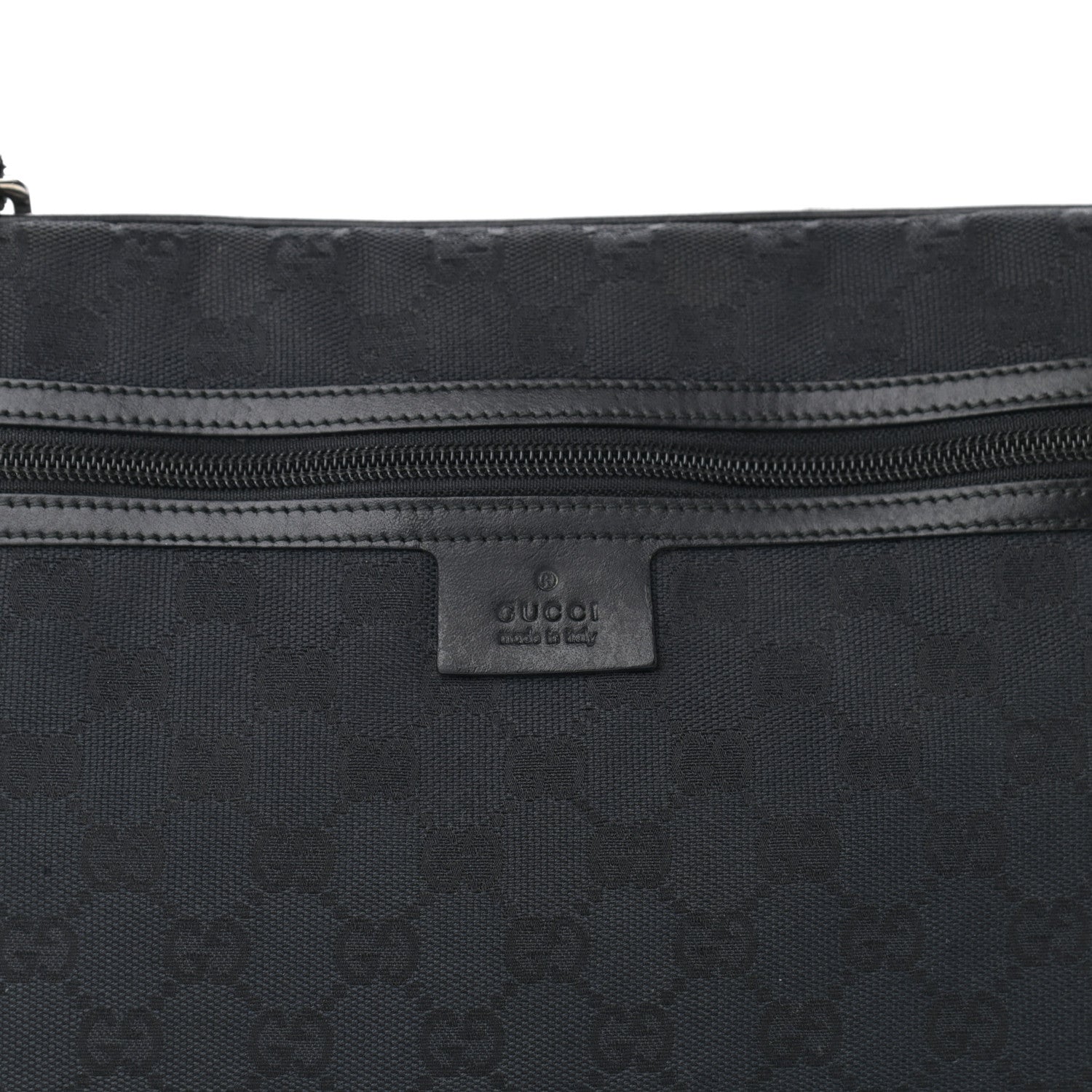 Gucci Monogram Flat Messenger Bag Black 7 of 9