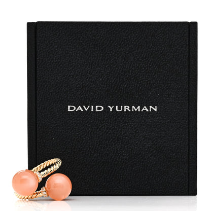 David Yurman 18K Yellow Gold Moonstone Diamond 10mm Solari Bypass Ring 54 7 5 of 5