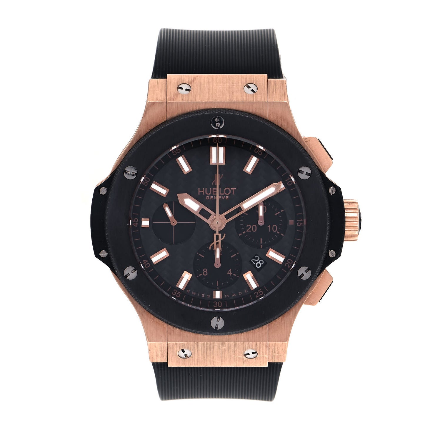 18K Rose Gold Titanium Rubber 44mm Big Bang Evolution Automatic Watch Black 301.PM.1780. RX